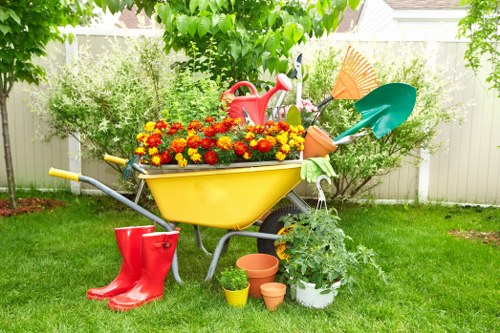 Garden maintenance service in Mayfair with tidy lawn and borders